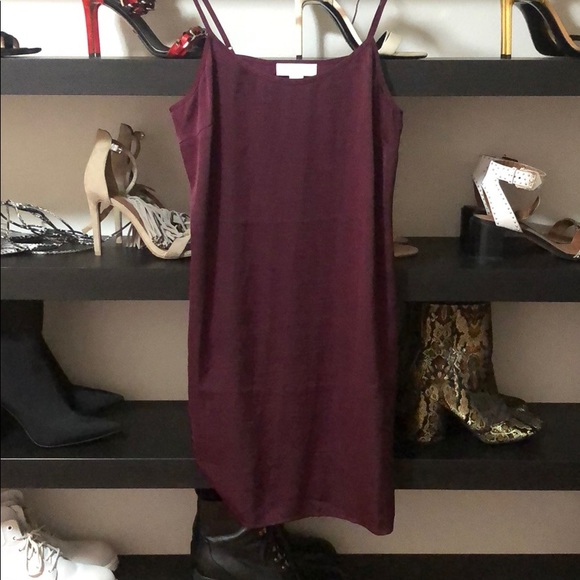 Women's Purple Satin Slip Dress - Picture 5 of 5